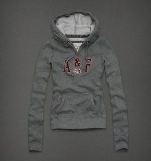 ABERCROMBIE & FITCH ANDREA GRAY PULLOVER HOODIE SWEATSHIRT L NWT