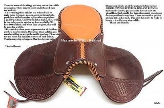Tooled Leather Racing Exercise Saddle Horse Color Choice Tack Equine