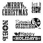 Inkadinkado HOLIDAY THOUGHTS Clear Mini Acrylic Stamps   Scrapbooking 