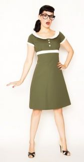NWT Heartbreaker Fashion Dolly Dress Olive and White