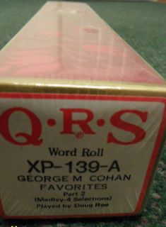 QRS PLAYER PIANO WORD ROLL GEORGE M. COHAN FAVORITES PART 2 SEALED