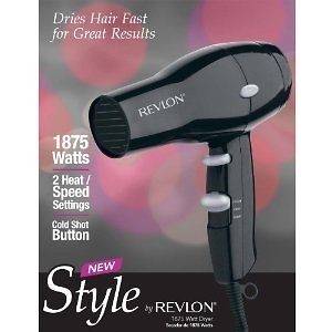 Revlon Rvdr5034 1875w 2 Speed Turbo Hair Dryer NEW Black 