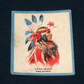 1933 Canadian Chewing Gum INDIANS Card No.47 LEAN WOLF *Scarce* 