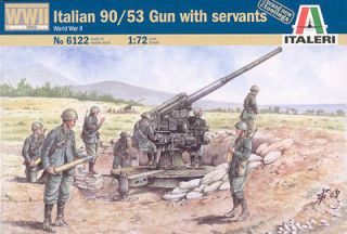  72 WWII ITALIAN 90/53 GUN WITH SERVANTS PLASTIC MODEL KIT BNIB 6122