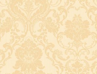 Gold & Cream Chic Victorian Strie Damask Wallpaper