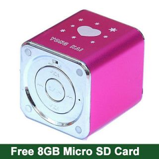 New Pink USB FM Radio 8GB Micro SD Card Speaker For Ipod  Player PC 