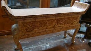 ANTIQUE CHINESE INCREDIBLE OX BONE HAND CARVED HUGE ALTAR TABLE,DRAGON 