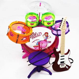 Girl Toy Children Drum Set Kids Musical Electric Guitar Educational 