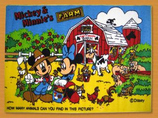 MICKEY & MINNIE MOUSE FARMYARD KIDS RUG 100x150 LICENCED WASHABLE 