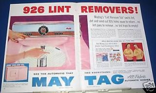 1957 PINK Maytag Washer Ad / Tide Detergent Ad
