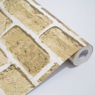 Brown Bricks Prepasted Wallpaper 45cm*10m DIY BestChoice Free Tracking