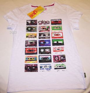 Glee Music Ladies White Printed T Shirt Size S New