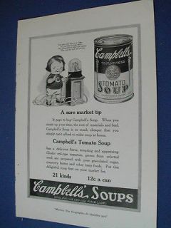 1921 Campbells Soup advertisement, Campbells Kids, Stock Ticker