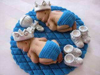   Boy Cake Topper Baby Shower Prince Baptism Christening favor Silver