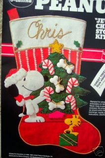PEANUTS Felt Applique Christmas Stocking Kit SWEET TREE,Snoopy,Schultz 