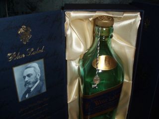   Walker Blue Label Scotch Whiskey 750ml Empty Bottle w/Case & Booklet
