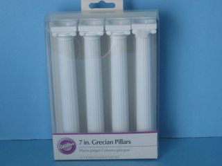 New In Packaging 4 Wilton White 7 Grecian Pillars for Wedding Cake