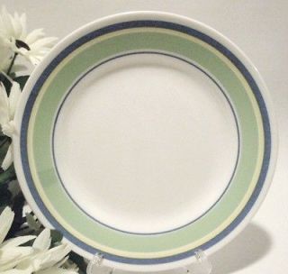 Corelle SATURN Bands 8 1/2 BLUE GREEN YELLOW Lunch LUNCHEON SALAD 