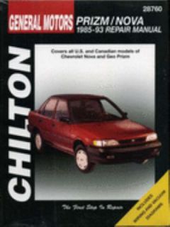 Chevrolet Prizm and Nova, 1985 93 by Chilton Automotive Editorial 