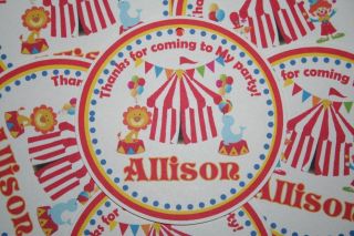 12   Personalized Carnival Circus Big Top Theme Birthday Favor Tags