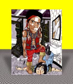 COCHISE   PUNKS The Warriors ART, Cochise in leather gang vest, artist 
