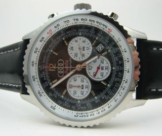 AUDI Chronograph Leather Wristwatch Black watch Men Sports Leather Q5 