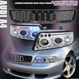   LIGHT+FRONT MESH GRILL GRILLE 99 01 AUDI A4 B5 (Fits Audi A4 2000