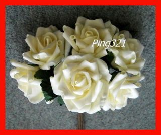 240 x Ivory Foam Roses Wedding Flowers Artificial Stems