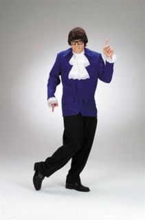 Mens Austin Powers Costume Suit Outfit Adult Jacket Funny Glasses 