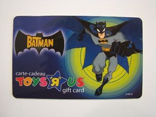 Toys R Us Batman Gift Card Collectible No Value
