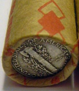 Lincoln Wheat cent Roll silver MERCURY DIME on each end #101