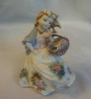 Vintage Lefton China Girl Figurine KW152A HAND PAINTED Beautiful!