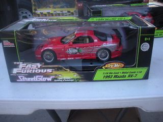 18 1993 MAZDA RX7 FAST AND FURIOUS WITH STREET GLOW RED & GRAPHICS 