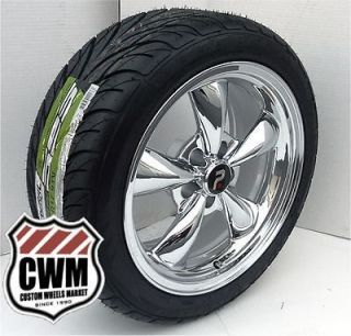 17x8 Classic 5 Spoke Chrome Wheels Federal Tires for Olds Cutlass 
