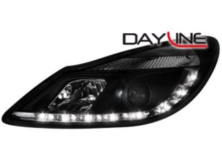 Opel Corsa D Headlights DRL LED Dayline Black