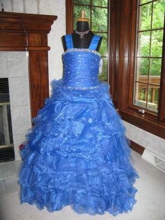 Tiffany 13311 Royal Blue Girls Pageant Gown Dress
