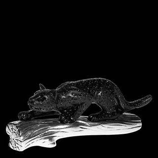 Daum Crystal PANTHER BLACK 03339 New In Box MINT