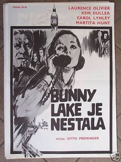 BUNNY LAKE IS MISSING L.OLIV​IER YUGO MOVIE POSTER 1965