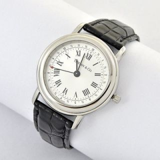 Unusual Pre owned Tiffany & Co.Alarm Round Face Steel Watch Ca. 2005