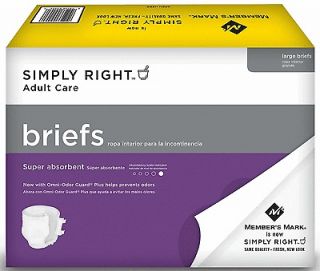 NEW Simply Right Adult Care Brief Diaper Latex Free Super Absorbent 