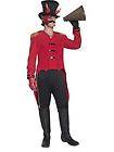 ADULTS RED BLACK CIRQUE SINISTER RING LEADER FANCY DRESS COSTUME SIZE 