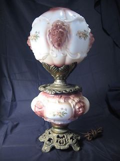 Vintage GWTW electrified lions head banquet oil style table lamp