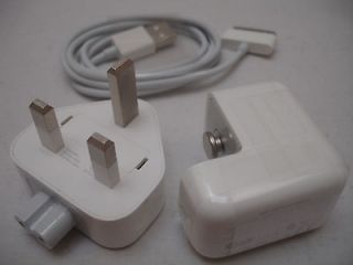 GENUINE APPLE IPAD 1 & 2 IPHONE 4 4S 3G 3GS IPOD CHARGER USB POWER 