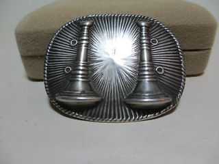 Vintage Obsolete Badge Firefighter Firemens Trumpets Sterling Hat Pin