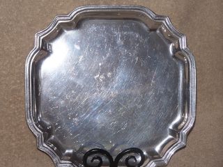 Vintage PEWTER Wilton Square Plate Tray Gadroon