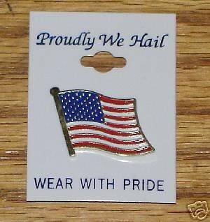 NEW! 1 American Flag Lapel Pin ~Gold/Enamel~ US/USA