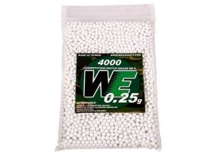 WE Airsoft Competition Match Grade .25g Airsoft BBs (4000 Rounds)