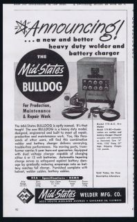 1953 Mid States Bulldog Welder Battery Charger Print Ad