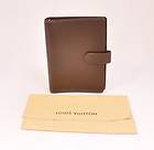 Authentic Louis Vuitton Brown TAIGA Leather Agenda Cover MM Medium T35
