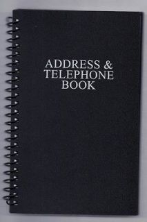 NEW BLACK SPIRAL ADDRESS BOOK WITH TABBED PAGES   English
